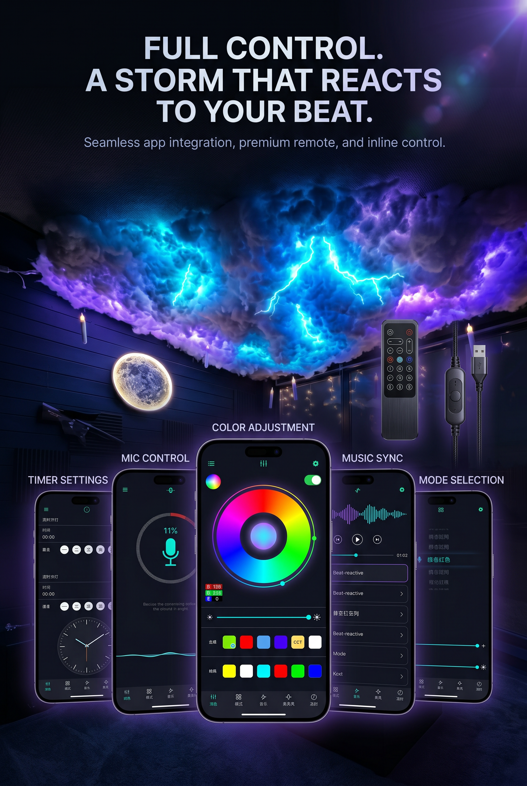 App, remote and inline control